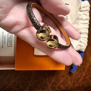Louie Vuitton Brown and Gold Monogram mini Bracelet